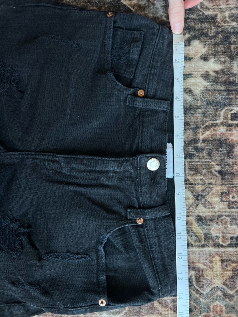 Pistola Denim Shorts Size 26 Black Distressed Mid Rise Cutoff Raw Hem Stretch - Picture 4 of 7
